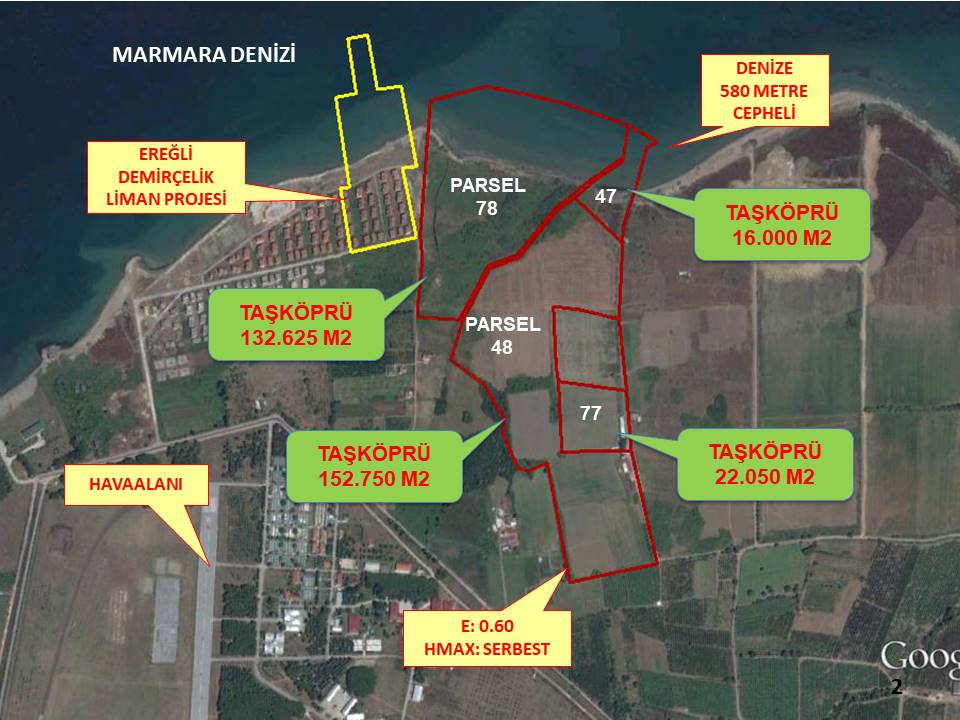 TAŞKÖPRÜ 4 PARÇA TOPLAM 323.425 M2 SANAYİ İMARLI ARAZİ BİLGİLERİ